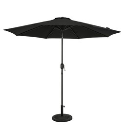 Island Umbrella Trinidad 9 ft Octagon Patio Umbrella – With Crank Lift, Push-to-Tilt, Rust-Resistant Steel Pole, 8-Rib Frame & Weather-Resistant Canopy – Black Outdoor Umbrellas for Patio