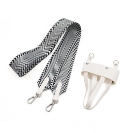 MiOYOOW Water Bottle Holder, PU Neck Thermos Cup Holder, Printed Water Cup Bottle Holder, Storage Bag with Shoulder Strap Buckle for Hiking, Cycling, Fitness