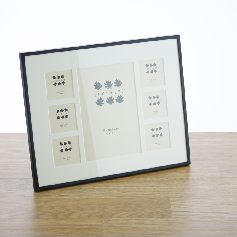 Sixtrees Park Lane 28537C(MIF) Black Seven Aperture Photo Frame With