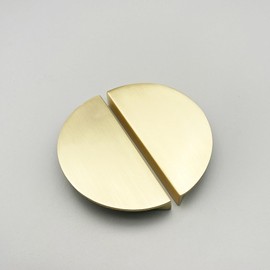 Cabinet Handles,Autuwintor 2.52-Inch Center to Center Spacing(3.46-Inch Overall Length),with Screws,Zinc Alloy Semicircle Gold Handle,Cabinet Finger Pull Semi Circle Cabinet Handles,Cup Handle,2 Pack