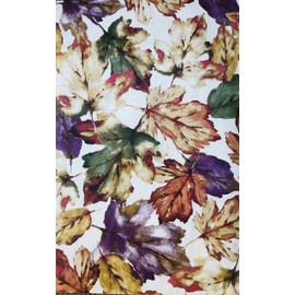 Bountiful Harvest (Elrene) Colorful Changing Leaves of Autumn Vinyl Flannel Back Tablecloth (52 x 52 Square)