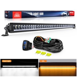 Nilight LED Light Bar with Amber DRL 40.3 Inch 165 W Single Row Anti-Glare Flood Spot Combo DRL Slim Offroad Light IP68 w/ 14 AWG DT Wiring Kit for Pickup Truck SUV ATV UTV Boat 4x4