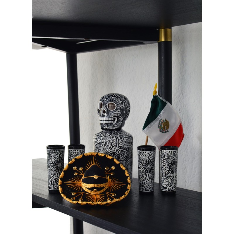 Tequila Decanter Set, Liquor Decanter with Shot Glasses and Mexican