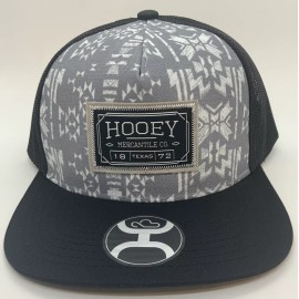 Hooey Mercantile Texas Doc Gray With BlacK Mesh SnapBack Trucker OSFA 2202T-GYBK