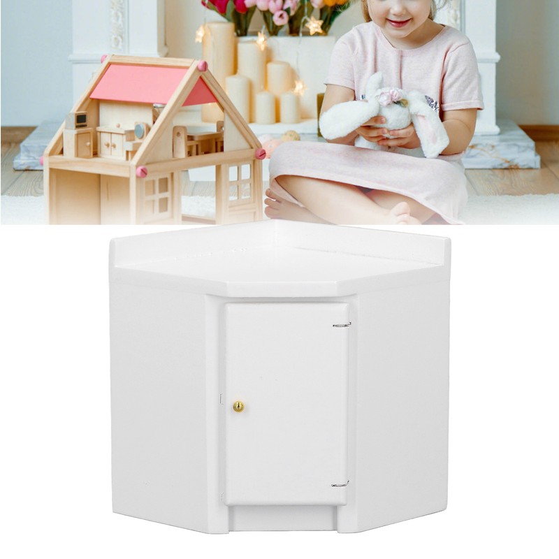 1:12 Dollhouse Corner Cabinet Decorative Robust Exquisite Craftsmanship Simulated Mini