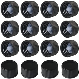 MEETOOT 16pcs Phenolic Resin Cover 18mm Black Poly Seal Screw Caps for Daily Chemicals, Food, Cosmetics Bottles