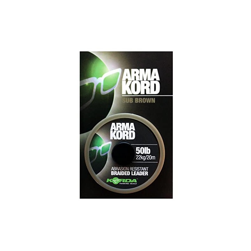 Korda Arma-Kord Braided Leaders - 50lb 20m (Sub Brown)