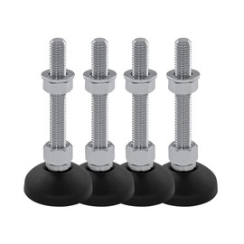Schwaderer Machine Feet, Leveling Feet, Levelling Feet, Joint Feet, Height-Adjustable KF 50 (M10 x 100), Diameter 49 mm, Set of 4, Thread M10, Length 100 mm, Plastic/Steel, Thread of M8-M30