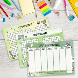 3 Play Blocks for Children and Adults: City Country River, Ships, Four Wins – For Train and Car Ride – 50 Sheets Each on High-Quality Paper – Set No. 7 – Travel Game – DIN A5