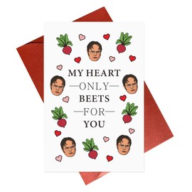 Gonzey Cute Pun Valentine's Day Card,Classic TV Show Greeting Cards - My Heart Only Beets For You