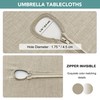 LUSHVIDA Outdoor Tablecloth with Umbrella Hole, Natural, 60 Inch Round