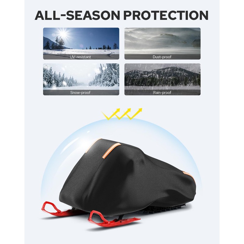 Benlari Snowmobile Cover Waterproof Outdoor, Heavy Duty 420D Oxford Fabric
