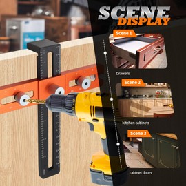 Jecoupoon Adjustable Hardware Punching Fixture Punching Positioner, Suitable for All Kinds of Cabinets, Drawer Handles, Door Handles Drilling Positioning