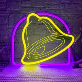 Taco Neon Signs for Wall Decor,Dimmable Bell Neon Light for Mexican Restaurant Decor,USB Powered for Kitchen Coffee Bar Coffee Shop Business Birthday Christmas Gifts(13.3 * 11.4in)