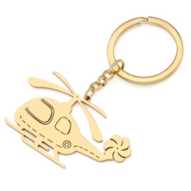 WEVENI Aeroplane Keychain Helicopter Key Chain Propeller Plane Rings Purse Bag Charms for Women Girls, Canary