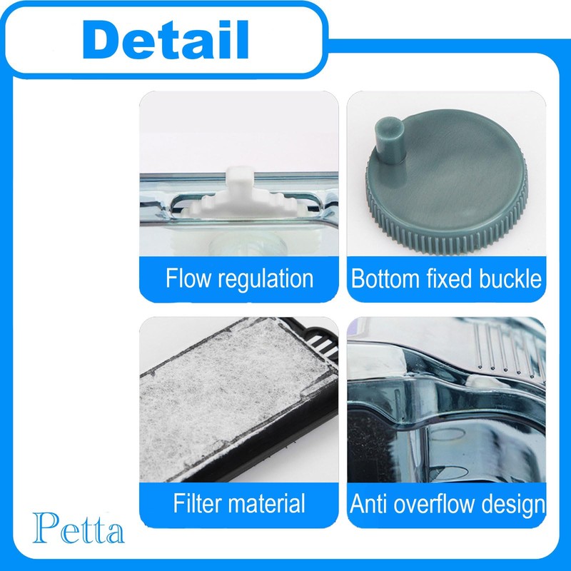 Petta Hang on Back Fish Tank Filter for 10-20 Gallon