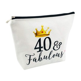 40th Birthday Gifts for Women 40th Birthday Party Supplies and Decorations 40 and Fabulous Turning Forty Makeup Bag Funny 40th Gifts Idea