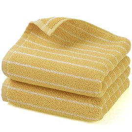 Jacquotha Hand Towels for Bathroom Yellow Striped - 2-Piece Premium Quick Drying Towels for Pool Swim Workout, Stylish Compact for Hand Face Hair, 14” x 29”