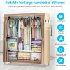 Portable Closet Organizer with Waterproof Cover Storage Shelves Rack Wardrobe