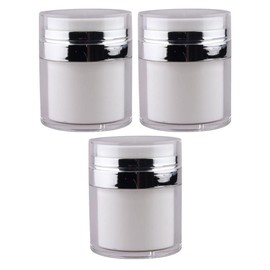 3 Pack Empty Airless Cosmetic Container Refillable Container for Creams, Gels& Lotions eak Proof Portable Travel Size Container Cream Jar