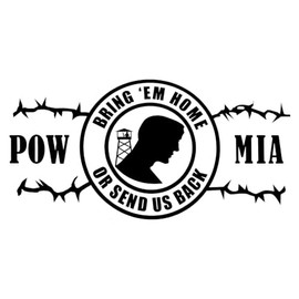 Wholesale Lot of 6 POW MIA Bring 'Em Home Or Send Us Barb Wire Back White & Black 3.75”x7.5” Vinyl Bumper Sticker Decal