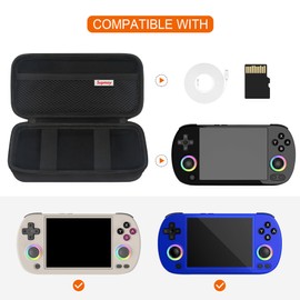 Supmay Hard Carrying Case for RG40XX H Retro Handheld Game Console, Retro Game Travel Storage Holder with Mesh Bag for SD Card, USB Charging Cable, User Manual, Black
