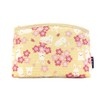 Maeda Dyeing Wafu Biyori Bottom Pouch, Rabbit Cherry Blossom, Cream,