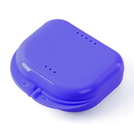 JMU Retainer Case with Vent Holes, Mouth Guard Case Dental Storage Container, Dark Purple