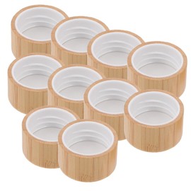 Beavorty 10pcs Bamboo Lid for Essential Oil Bottle Dressing Shaker Oil Bottle Caps Dispenser Replacement Caps