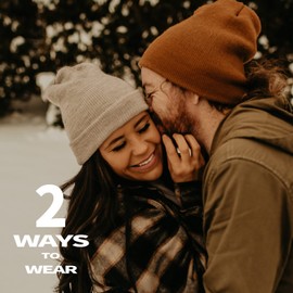 Rosoz Beanie Hats for Men, Slouchy Beanies for Men Knitted Caps for Women Soft Warm Unisex Cuffed Beanie Black