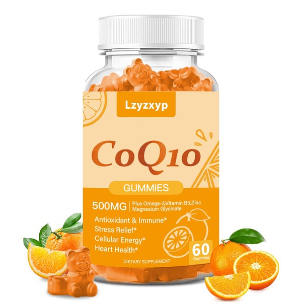 Lzyzxyp CoQ10 Oranges Gummies 500mg-3X Better Absorption Coenzyme Q10 Supplements