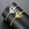 Khanda Symbol Bracelet for Women Stainless Steel Sikhism Pendant Adjustable