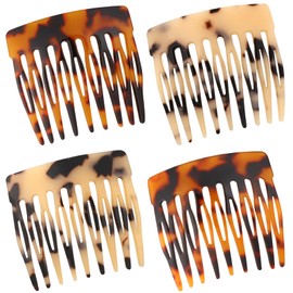 4 Pcs French Hair Side Combs Twist Combs Small Combs for Styling Decorative French Hair Comb for Women Bun Chignon Up-Do Styling Girls Hair Accessories