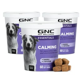 GNC for Pets Essentials Calming Soft Chew Dog Supplements, 60 Ct - 3 Pack | Chicken Flavor Dog Soft Chew Supplements for Calming and Relaxation | Adult Dog Calming Chews for Anxiety