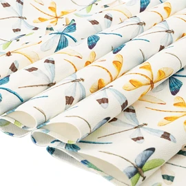 BILLU Camino de Mesa para Comedor, Tela Repelente al Agua, Protección al Reverso y Estampado Brillante, Medida 45cm x 260cm (Libélulas)