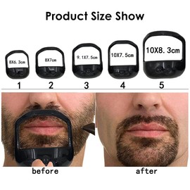 Beard Shaper Stencil, Beard Shaping, 5 Pieces Tool Beard Styling Stencil, Beard Shaping, Beard Shaping and Styling Tool, for Beard Comb Styling Tool, Beard Care, Black