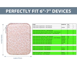 TiMOVO 6-7 inch Tablet Case for New Kindle Paperwhite and Kindle Colorsoft Signature Edition, Protective Case with Pocket for Kindle E-Reader/Kindle Oasis, Pink Leopard