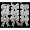 Theme Machine Set Of 9 Glitter SILVER Bow Christmas Tree