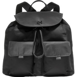 Cole Haan Nylon Flap Backpack, Black Solid