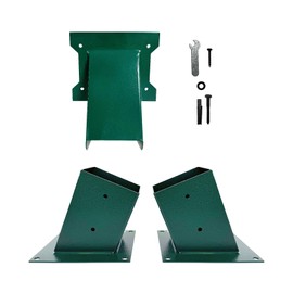 A-Frame Swing Set Brackets - DIY Swing Set Bracket for 4x4 Legs & 4x6 Beam, Installed on Wooden or Concrete Floors, Green (1 Middle Bracket +2 Bases)
