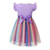 HILEELANG Little Girls Rainbow Tulle Tutu Easter Party Dress Purple
