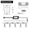 Terrace Recessed Spotlights, Patio Lighting, Set of 10, LED Recessed