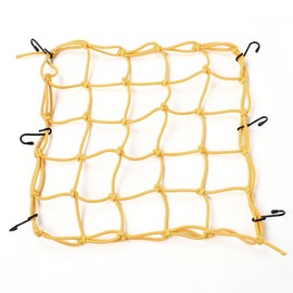 uxcell Yellow Nylon Rubber 6 Hook Luggage Package Cargo Flexible Net for Motorcycle