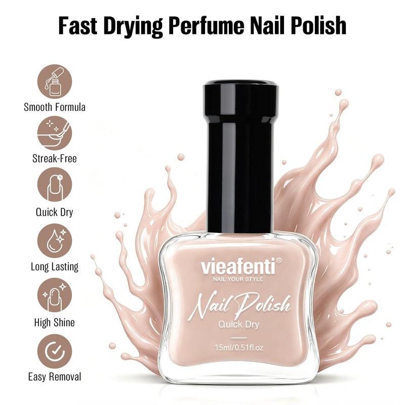 Soft Pink Perfume Nail Polish 15ml Quick Dry Air Dry