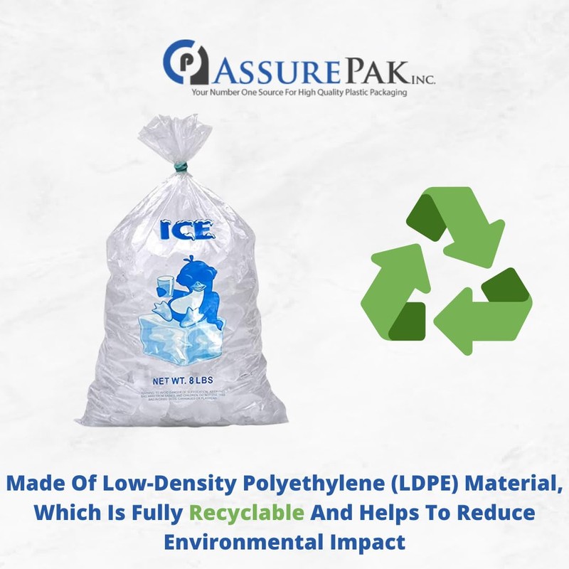 8LB Ice Storage Bags – 500 Bags - 10"x20" -