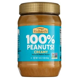 Crazy Richard’s 6 Pack Crazy Richard's All-Natural Creamy Peanut Butter 16 oz Jars  Shelf-Stable