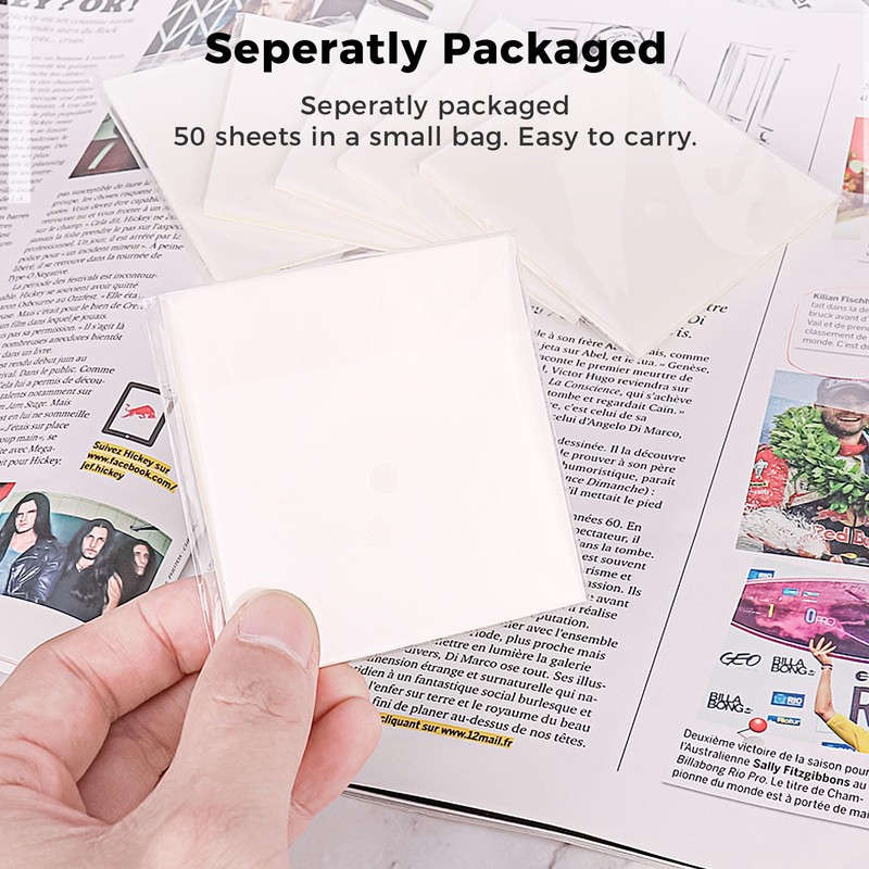 300 Transparent Sticky Notes, 75 x 75 mm, Waterproof &