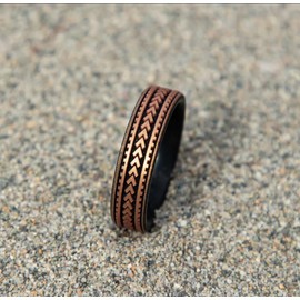 Knot Theory Warrior of Courage Silicone Ring in Antique Gold Size 10 - Dual Layer Engraved Wedding Band, Sports Activities, Breathable Comfort Fit