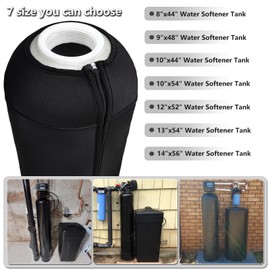 Okcool Water Softener Tank Jacket,Water Softener Neoprene Sweat Jacket,3.5mm Thick Neoprene Absorbable Condensate Water to Prevent Sweating(8x44,Black)