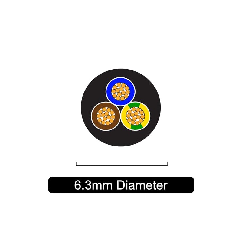 AUTOWIRING 3 Core Flex Black PVC Flexible Cable 1.0mm2 10